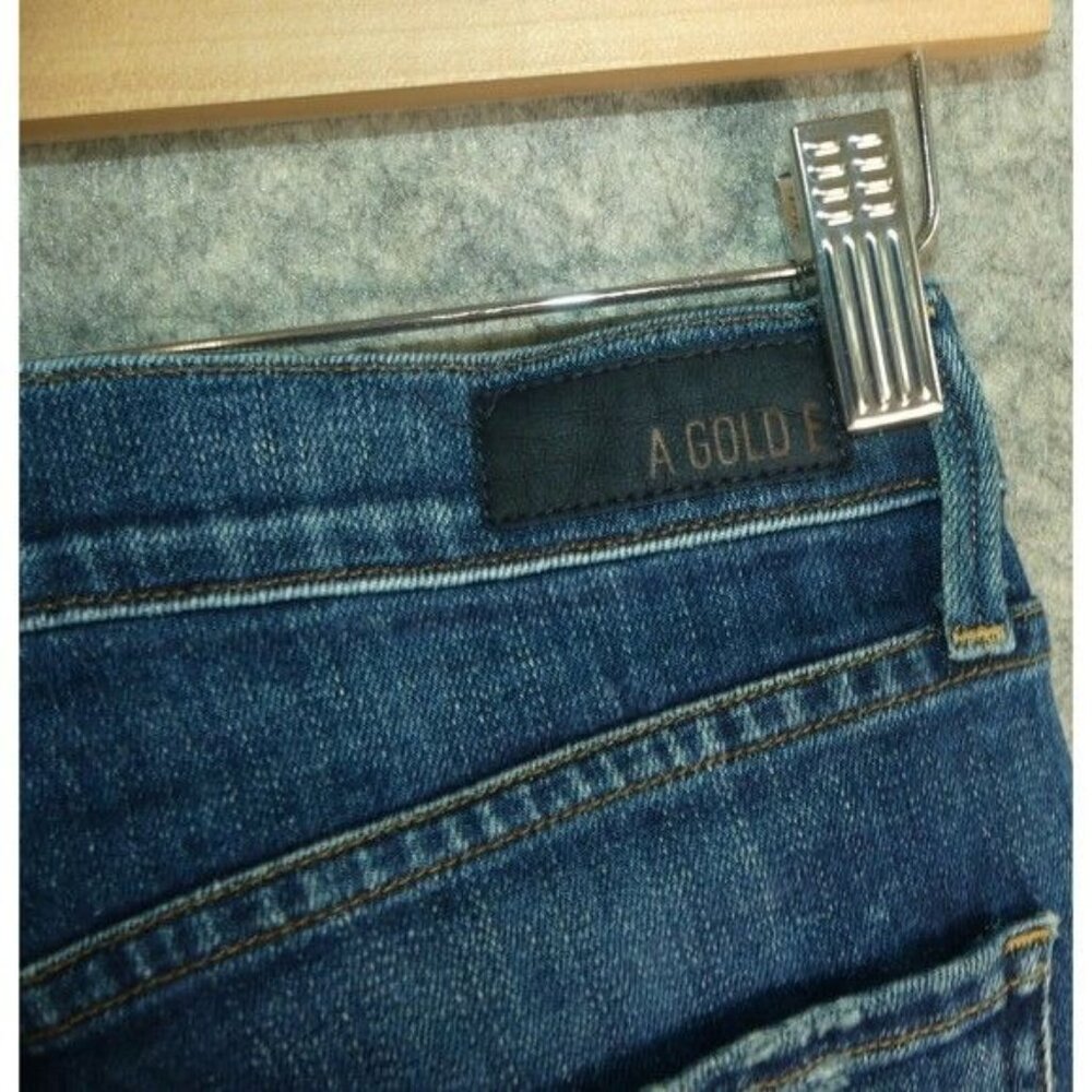 AGOLDE 25 Jeans Skinny Sophie High Rise Crop Distressed Ripped Stretch Blue - Picture 7 of 10